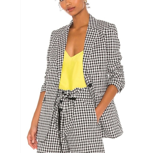 Rag and Bone Cotton Ames gingham Black and White Blazer NEW - Picture 1 of 12